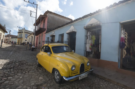 Saab i staden Trinidad på Kuba