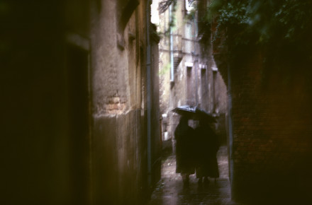 Regnig gränd Venedig,Italien
